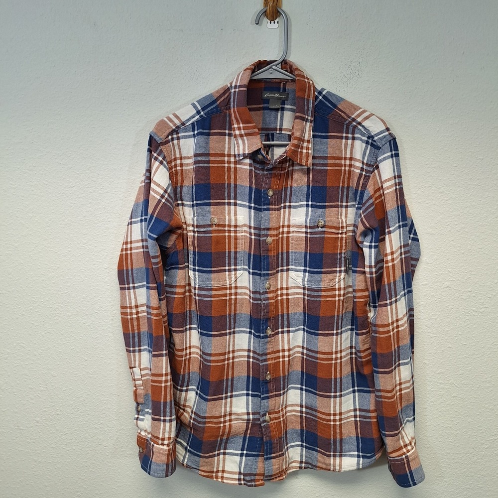 Eddie Bauer Classic Fit Sport Shirt Plaid Flannel Multicolor Mens Size Large